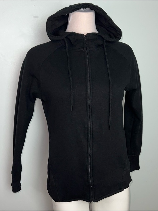 Tavi Noir Tops - TAVI NOIR Black Zip Up Hoodie Fleece Lined Athletic Lounge Size Small